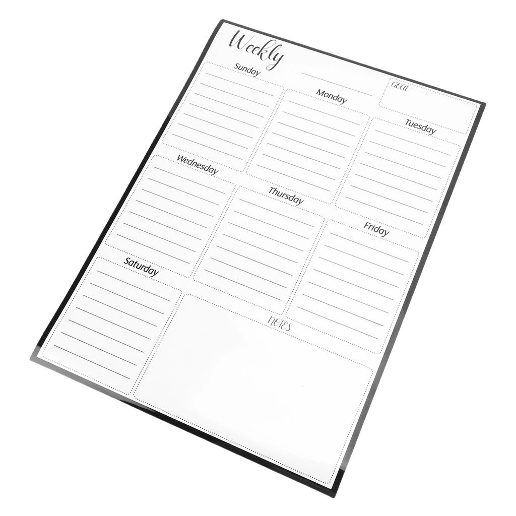 Magnet Weekly Planner Dry Erase Whiteboard Vertical To Do List Sheet for Home Office Classroom Stainless Steel Fridge