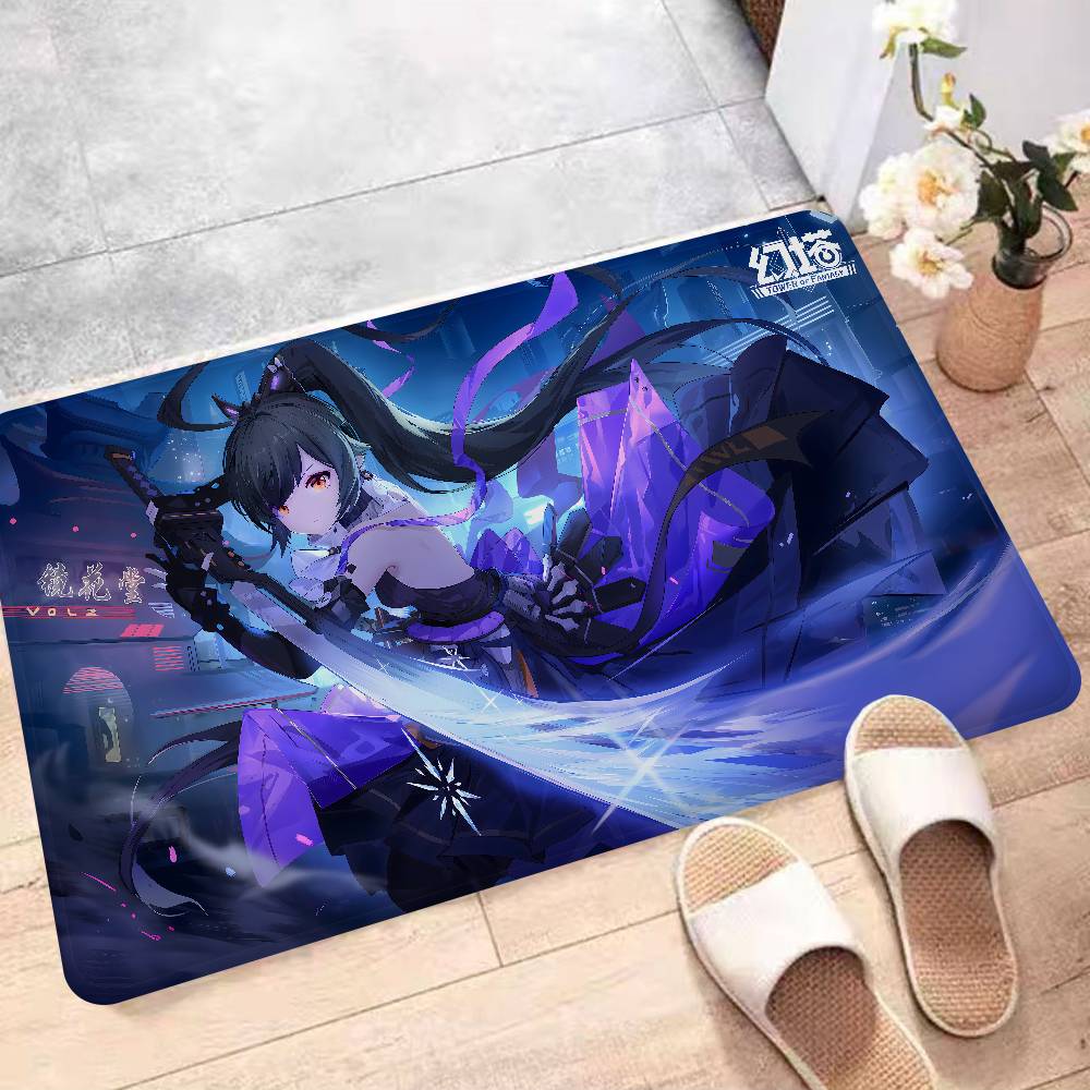 T-Tower of Fantasy Cartoon Floor Mat Nordic Style Home Doormat Bathroom-Toilet Mats Bedroom Hotel Decor Mat