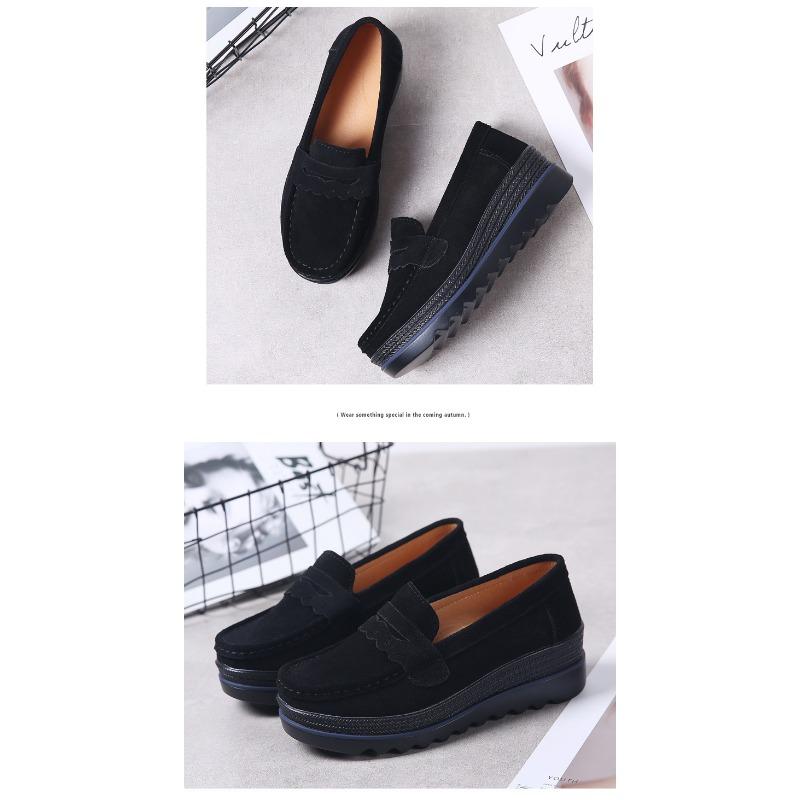 Jarní Nové Botasky z Pravé Kůže Korejská Edice Módní Dámské Jednoduché Boty s Silnou Podrážkou Boty pro Maminky Ležérní Dámské Boty