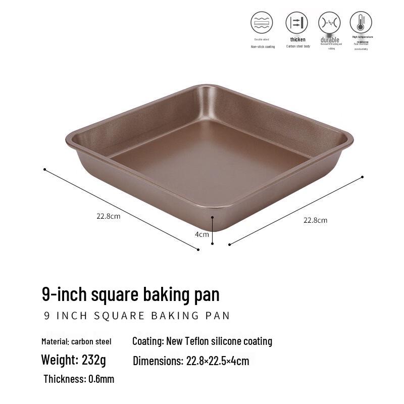 Xihe Thickened 9-inch Square Glass Baking Pan