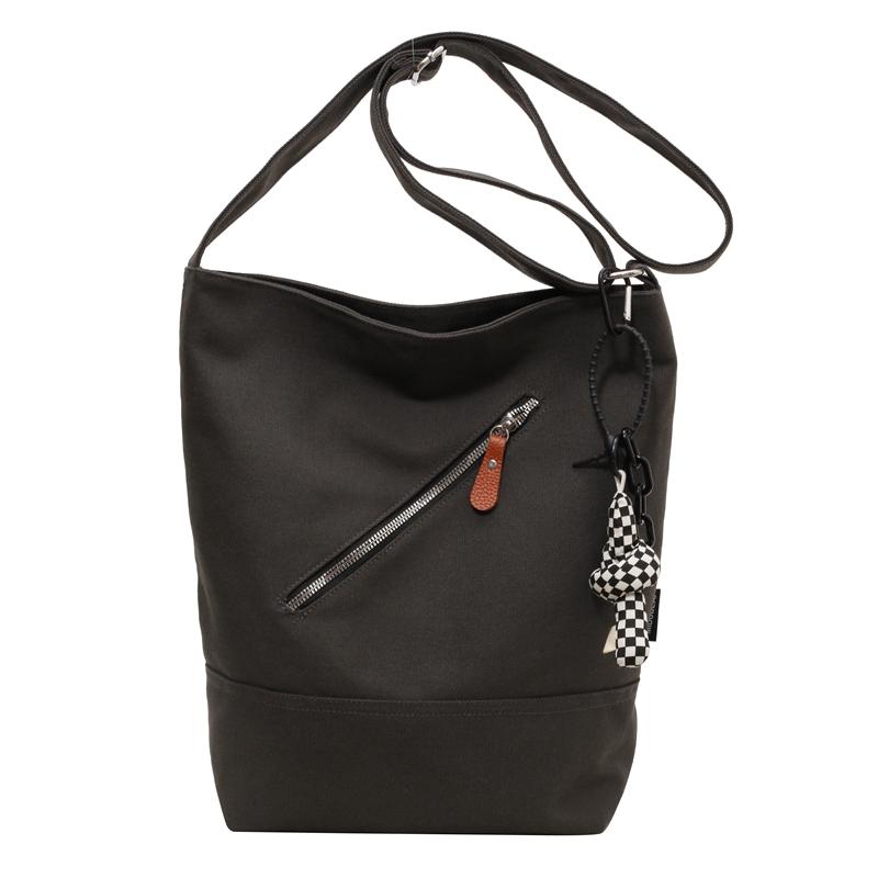 

Холщовая сумка большой емкости, женская сумка, сумка через плечо, студенческая сумка через плечо, сумка-ведро чёрный