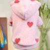 Cute Pet Hooded Cardigan Super Soft Valentine's Day Pet Clothes Dog Hooded Jacket  Autumn Wear