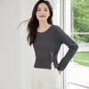 Women's Irregular Hem Round Neck Knit Top
