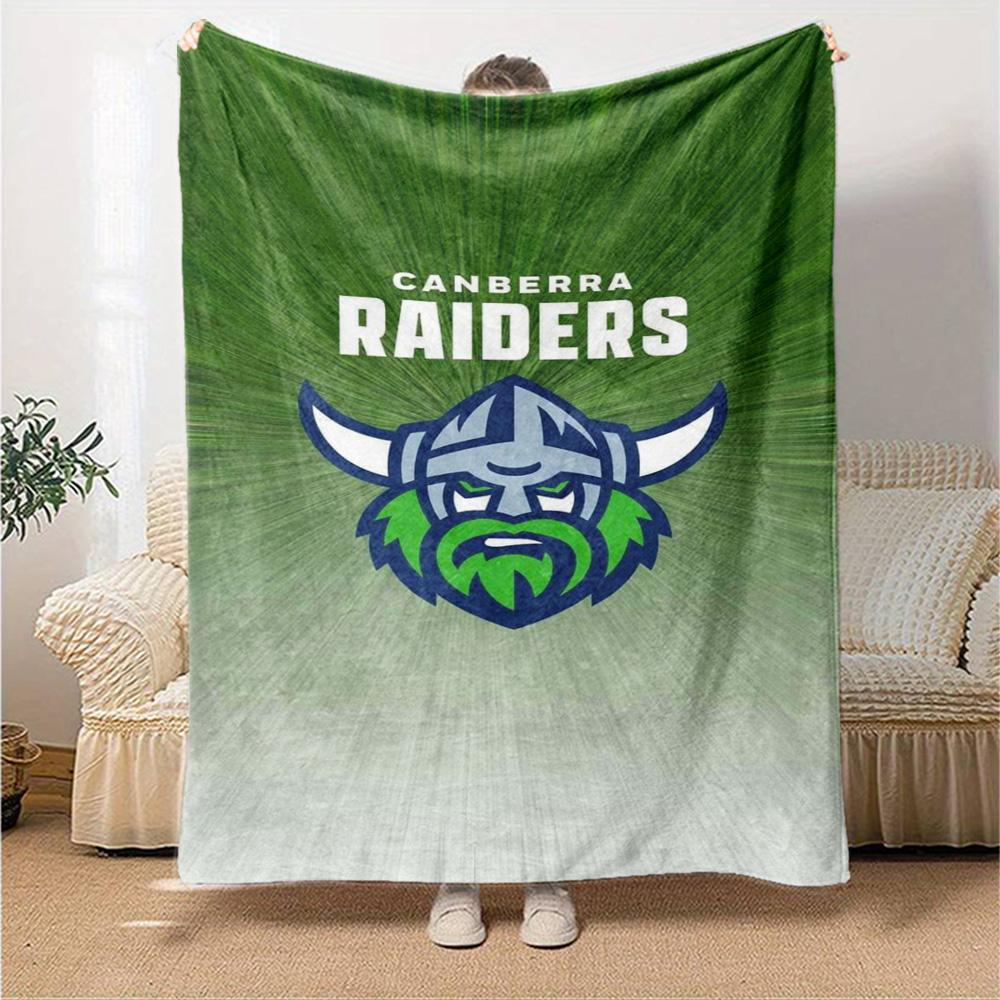 Canberra Raiders Logo Print Flannel Blanket High Quality Warm Comfortable Cover for All Seasons Perfect for Gifts Home Decor