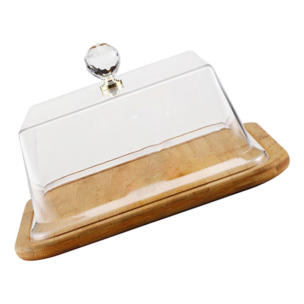Cake Display Platter Square Cake Display Stand with Acrylic Cover for Birthdays and Special Event