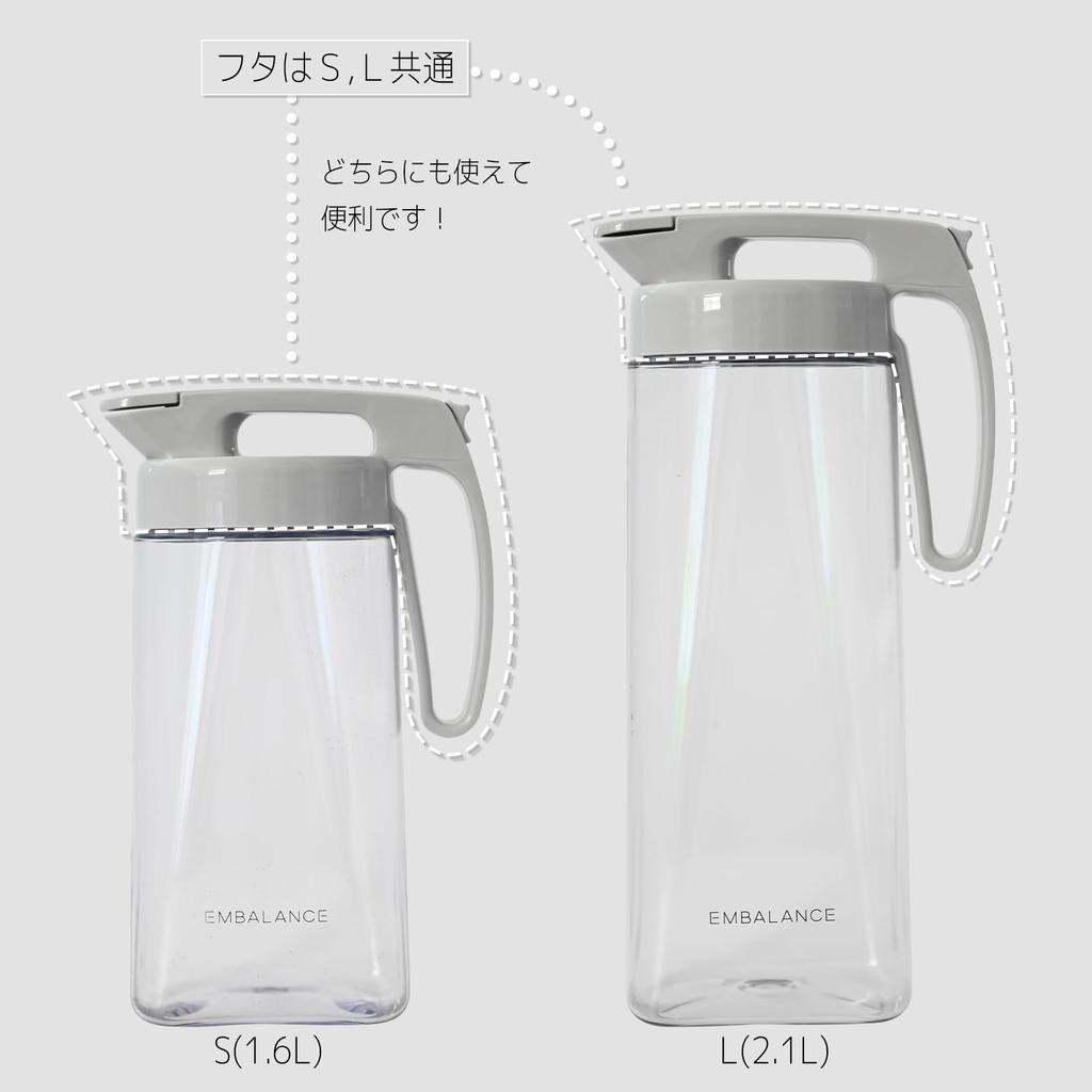 Wilmax Pitcher with Lid and Gasket Can Be Placed Vertically or Horizontally EMBALANCE Seamless Pitcher S T22432 Made In Japan Handle, Integrated, /