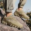 Casual Sports Shoes Men Outdoor Shock-absorbing Lace-up Low-top Men Shoes Solid Color Flat Breathable Hiking Shoes Men