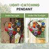 Heart-Shaped Robin Stained Glass Window Ornaments Non-Fading 2D Hanging Suncatchers for Garden Decoration&Housewarming Gifts