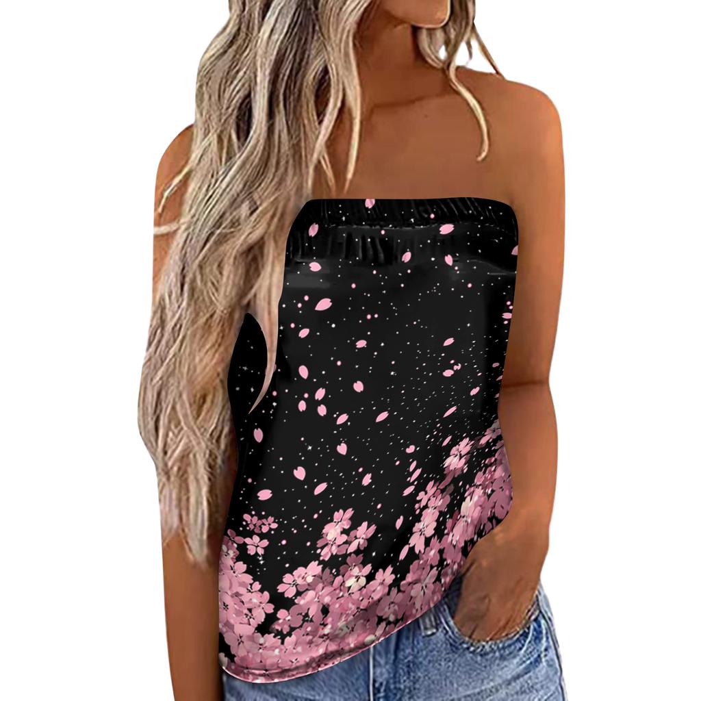 Women Bandeau Top Strapless Top Boobtube Tops Women Y2K Clothes Crop Top Summer Tops for Women UK Ladies Boobtube Tops