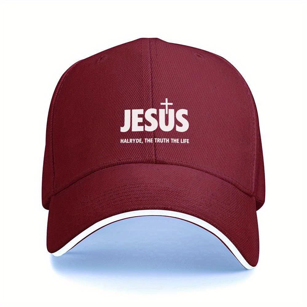 Jesus The Truth The Life Christian Baseball Cap Polyester Adjustable Outdoor Sports Hat