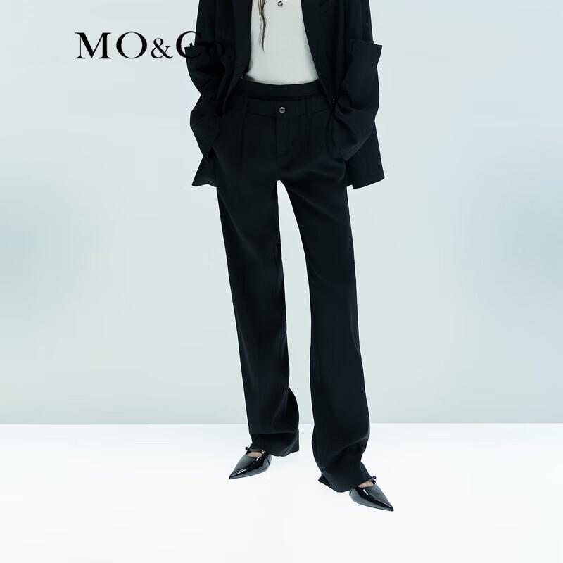 MO&Co. Deconstructed Double Waist High-Waist Worsted Trousers