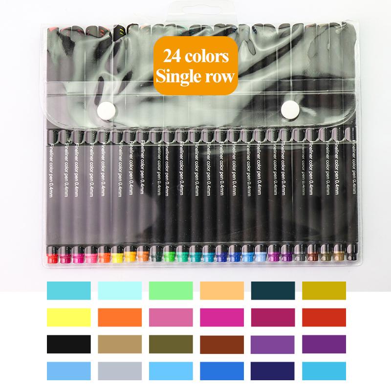 Farbiger Stift 0,4 mm Wasserbasierter Nadelstift 12/24/60 Farben Hakenlinienstift Fineliner Stifte Kunst Handkonto Malen Gelstift