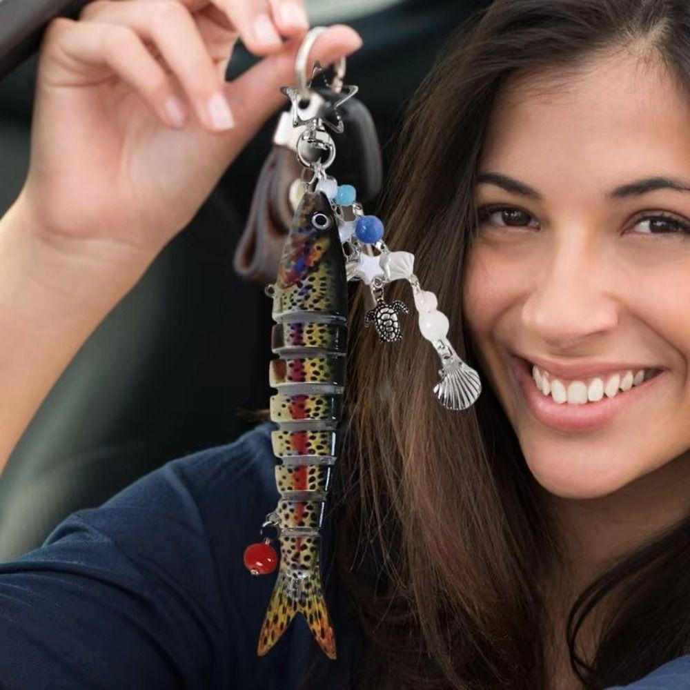Bionic Design Handmade Fish Keychains High-precision Fish Bait Lanyard  Fishing Enthusiasts