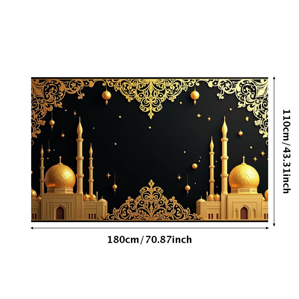 Islamic Mosque Large Tapestry for Ramadan Eid Mubarak Prayer Backdrop Curtains Wall Hanging Decor Muslim Scenic Banner