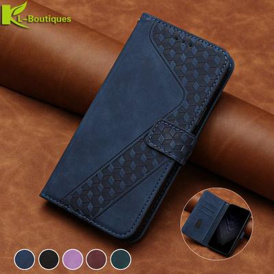 3D Geometric Leather Flip Wallet Phone Case For Samsung Galaxy S8 S9 S10 S20 S21 S22 Plus S 21 FE S22Ultra S7 Edge Case Cover