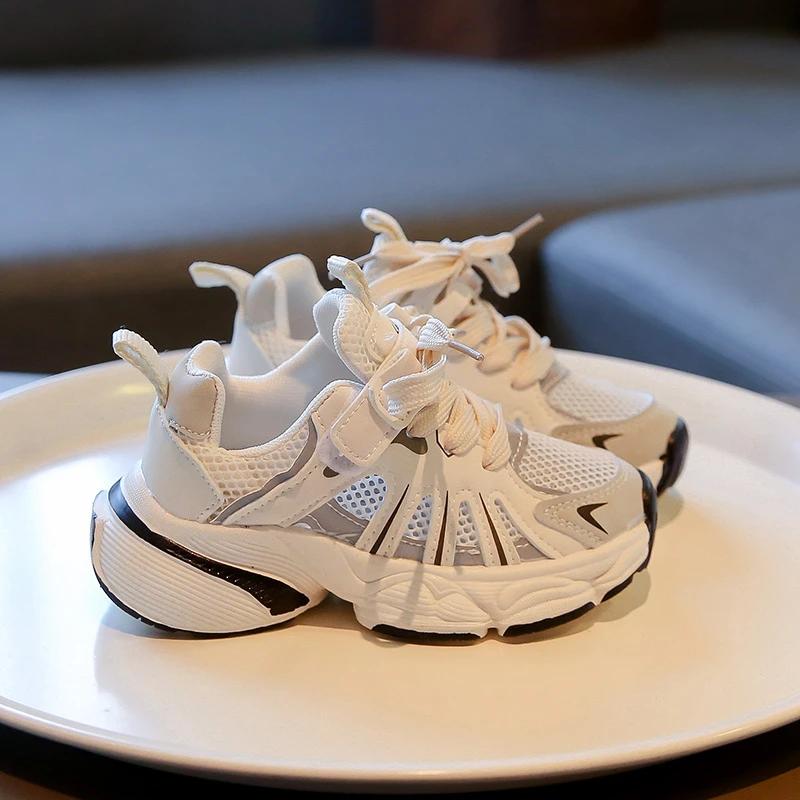 

Summer New Children Sneakers for Girls Fashion Breathable Soft Sole Trendy Air Mesh Cut-outs Casual Versatile Sports Shoes 26