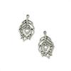 100pcs silver color feather Charms for Necklace Jewelry Making Accessories