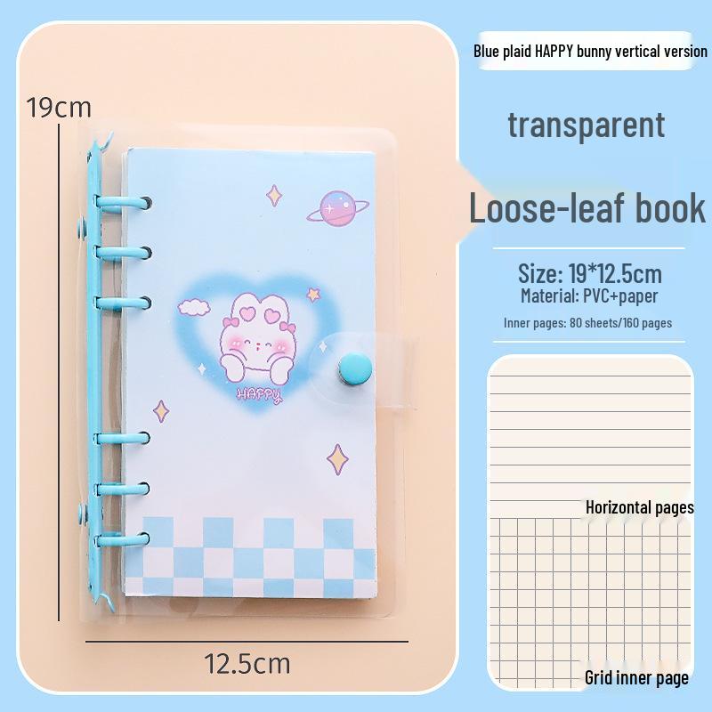 Girly Heart Cartoon Diary Set - Refillable Notebook for Students