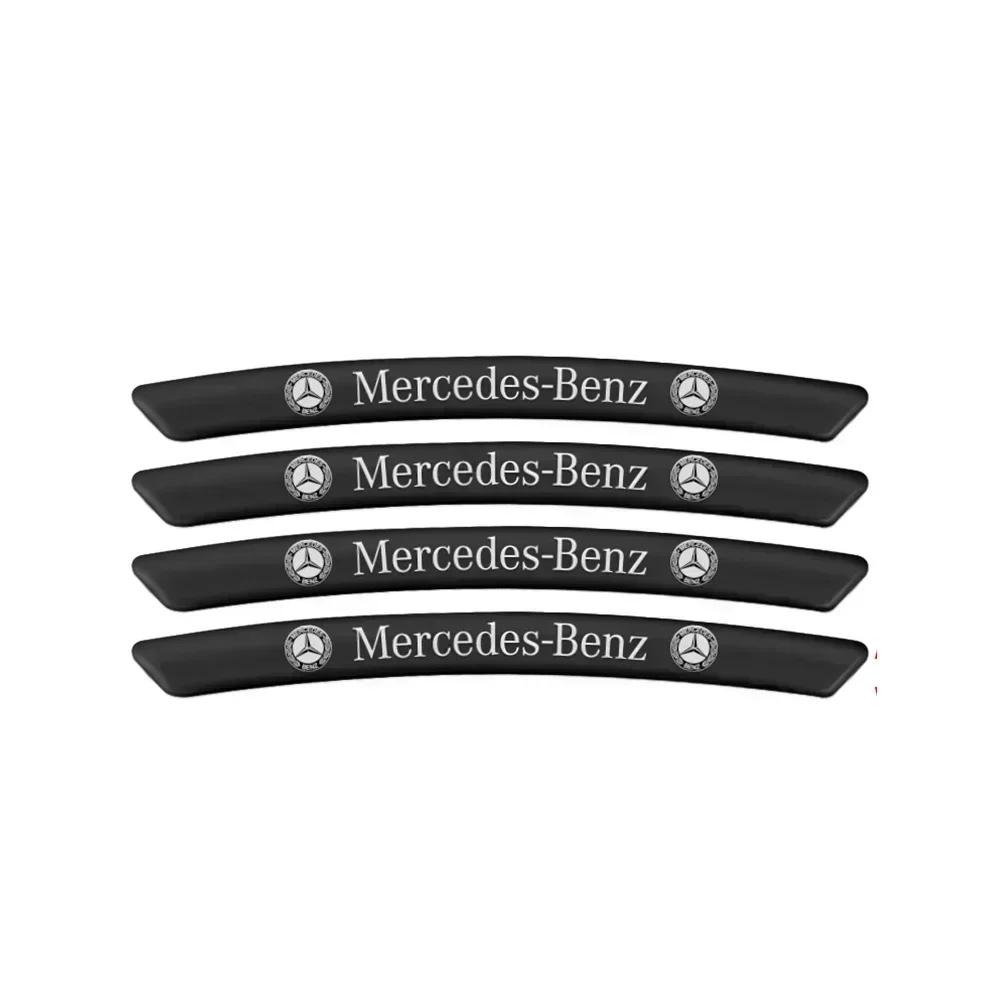 4 Pièces Style Voiture Jante de Roue en Aluminium Autocollant Décalcomanie Pour Mercedes Benz W204 W205 W211 Amg W212 W213 W203 Smart 451 Fortwo W176 W124 BD1