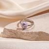 Elegant Square/Star/Heart/Oval Adjustable Ring Cubic Zirconia Embellished Copper Jewelry Trendy Stackable Accessory