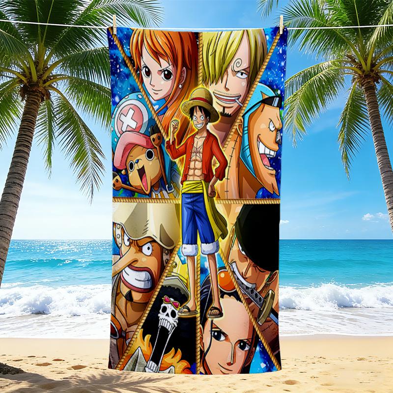 1Pc One Piece Adventure Beach Towel Quick Dry Multiuse For Beach Pool Gym Yoga Home Travel Christmas Halloween Xmas Gift L1416