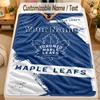Flannel BlanketToronto Maple Leafs Custom Name Text Personalized Soft Warm Throw Blanket Home Decor Gift