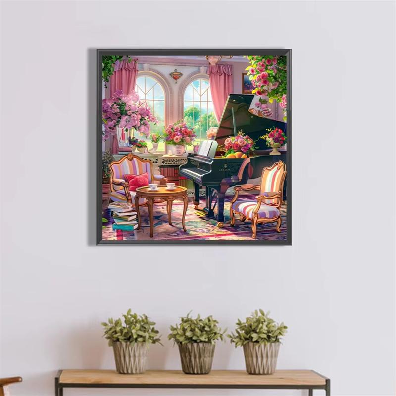 5D DIY Full Round Drill Diamond Painting House Kit Home Decor Art 55x55cm Children Gifts New Year Gifts Adult Gifts