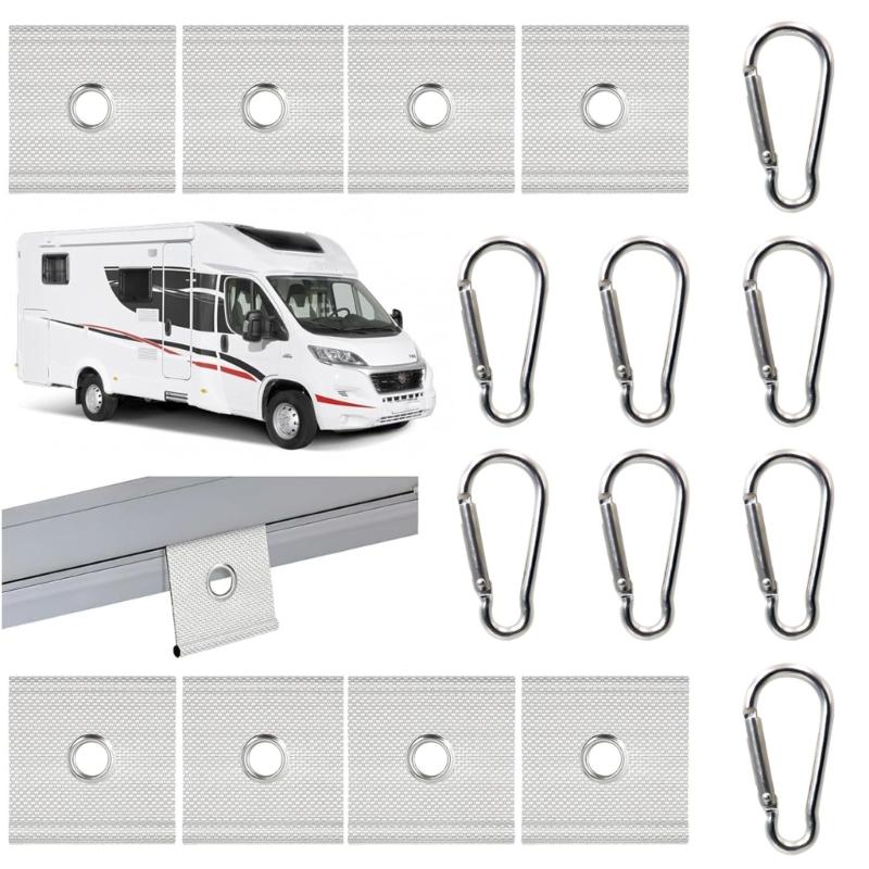 Awning Clip Outdoor Equipment Hanging Hooks for Caravans, Motorhomes Trailers Vehicle for 5/6mm and 7/8mm Strips Nonslip