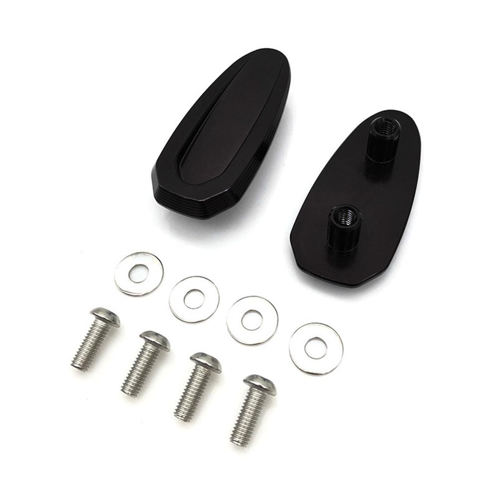 2Pcs Rearview Mirror Block Off Base Plates Cover Black For BMW S1000RR 2019-2023