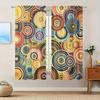 Circular Art Pattern Printed Curtains Window Decorations Home Room Curtain Set Of 2 Made Polyester Washable
