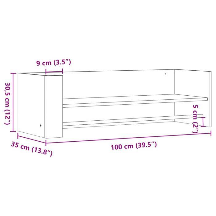 VidaXL Wall Shelf Black 100x35x30.5 Cm Engineered Wood, Cube Wall Shelf, Cube Organizer, Floating Shelf, 848459
