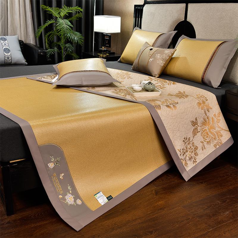 Summer Double-Sided Ice Rattan & Bamboo Cooling Mat 90*195cm + 1 Pillowcase