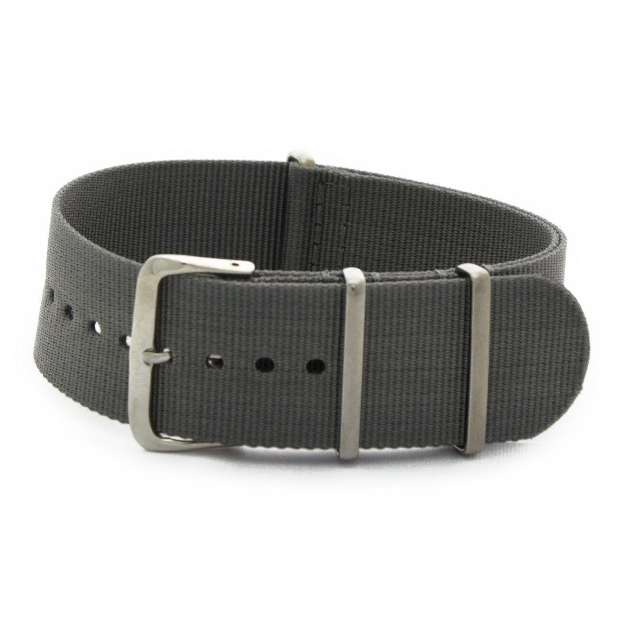 Watch Strap, Watch Band, Nylon Belt, Replacement Nylon Strap, TYPE NATO, CASSIS, Replacement Tool Included, 18mm, Gray