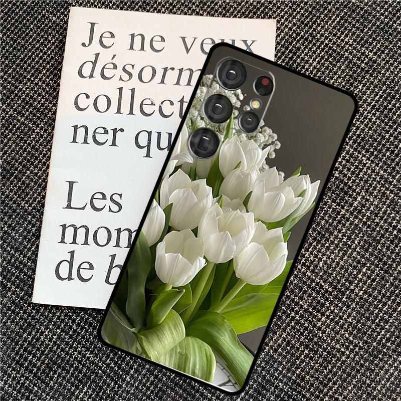 Spring Tulips Flower Case For Samsung Galaxy S25 Ultra S20 S21 S22 S23 S24 Ultra S9 S10 Plus S25 FE Back Cover