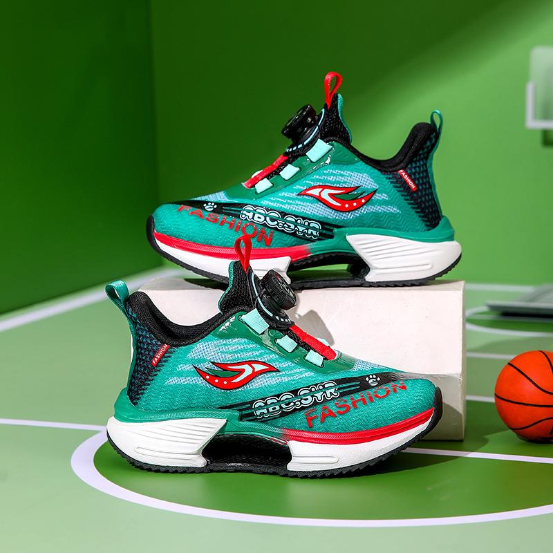 Classmate basketball shoes 2025 new autumn mesh rotating buckle fashion children's sports shoes boys casual sports shoes