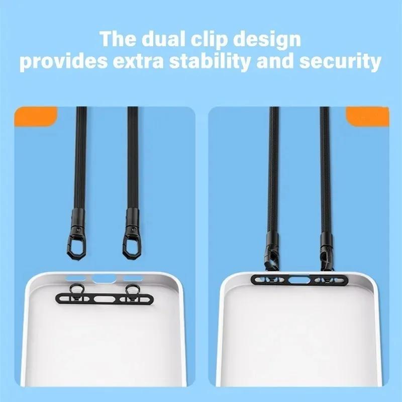 New Ultra Thin Metal Phone Lanyard Gasket Patch Stainless Steel Sturdy Hanging Cord Clips Cellphone Safety Connecter Accessories