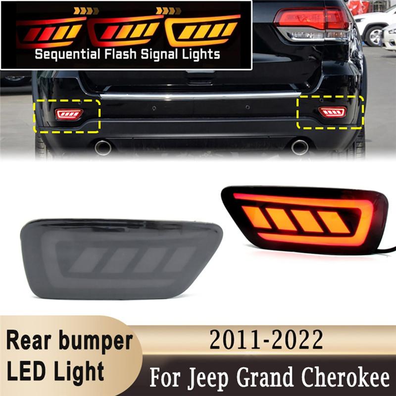 LED Tail Light For Jeep Grand Cherokee 2011- Rear Bumper Reflectors Stop Brake Turn Signal Light For Jeep Compass-A87Q