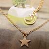 Hot-selling Item Jewelry, Summer Pentagram Metal Hollow Crescent Star Multi-layer Necklace