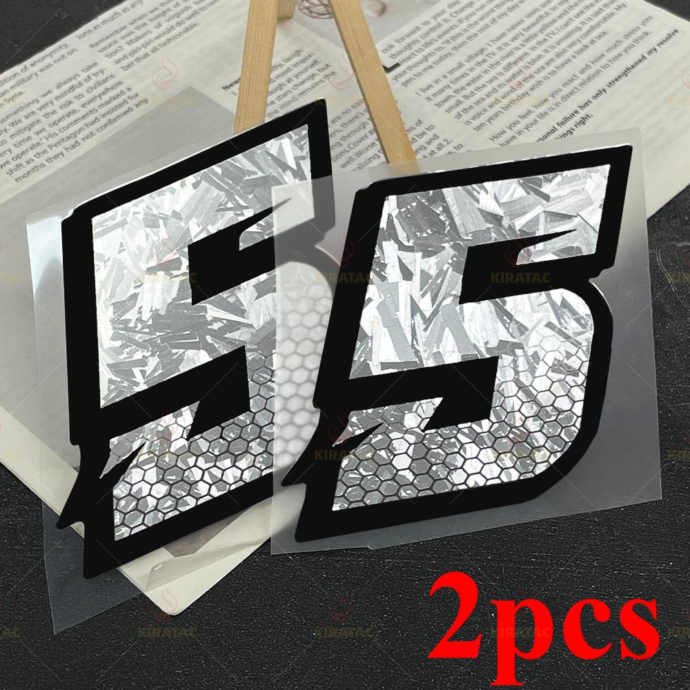 2PCS Honeycomb Arabic Numerals Silver Carbon Fiber Motorcycle Sticker Waterproof for Helmet Front Fairing Scooter Vinyl Decals