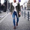 Mens Mid-Length Jacket Casual Business Style Collared Single-Breasted Long Sleeve Young Adults Sizes M-3XL