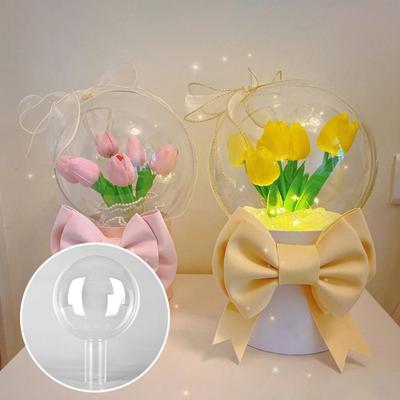 Boîte d'emballage transparente pour fleurs Acrylique DIY Bouquet de fleurs Boule Ballons Bobo ronds Support Mariage Anniversaire Décorations de fête