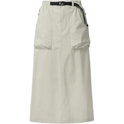 Solid Color Mid Waist Pocket Midi Casual Skirt Women Skirts Beige LC2822900