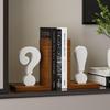 Retro Natural Wood Letter Bookend Ornament for Modern Home Décor