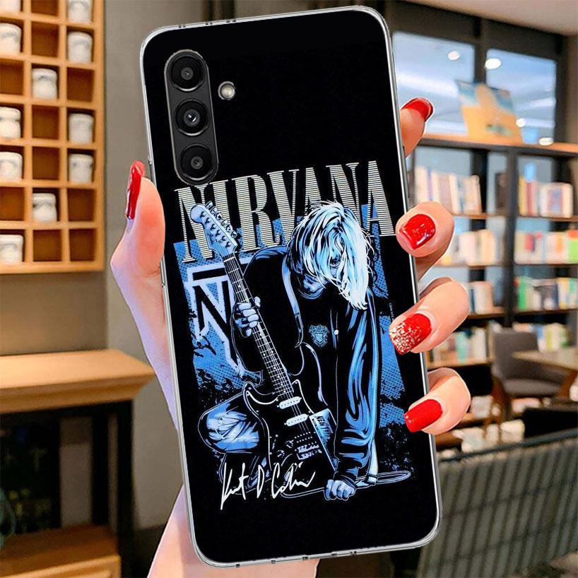 Retro Singer Kurt Cobain Phone Case For Samsung Galaxy A17 A37 A57 A16 A26 A36 A56 A15 A25 A35 A55 A14 A24 A34 A54 A13 A23 A33 A