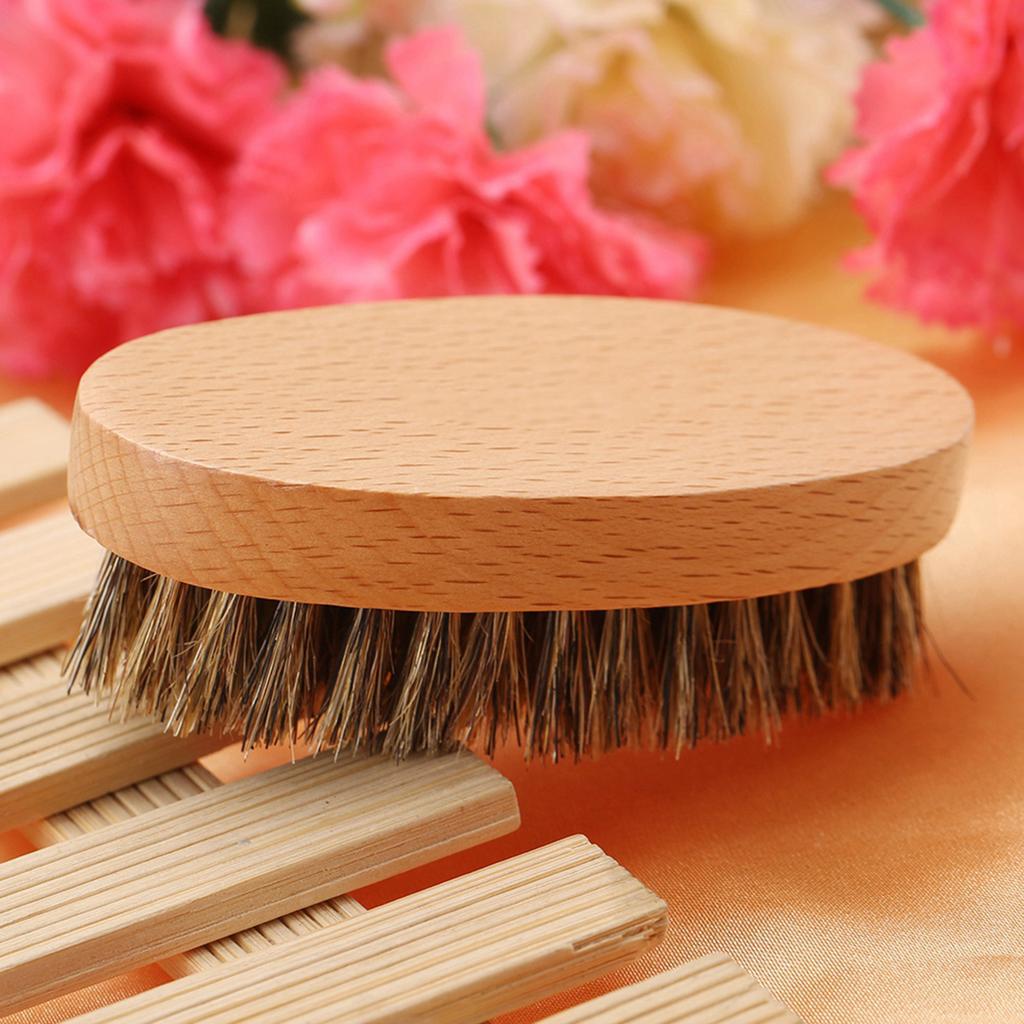 Men Brd Shaving   Brush Oval Brd Hair Clning Brush Mustache Portable   Comfortable Travel Home Use Wooden Handle