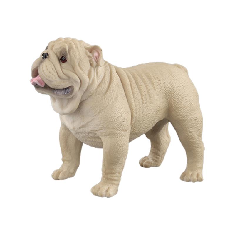 Realistic Puppy Bulldog Figurine Statue Sculpture Model for Dog Lover Collection