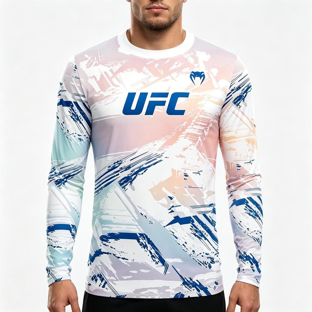 Men's Long-Sleeve Sports T-Shirt Trendy Breathable Gym Training Casual Daily Top