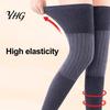 Outdoor Walking Leg Wraps 1 Pair Knit Warmers for Elderly Women, Soft Stretchy Winter Seniors Thick Knee Sleeves, Anti-slip Long Boot Socks
