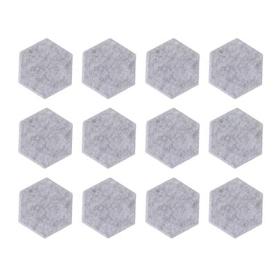 12PCS Hexagon Acoustic Panels High Density Sound Absorbing Panels Sound Proof Beveled Edge Wall