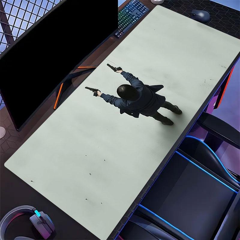 John Wick Mouse Pad, Large Gaming Desk Mat, Non-slip XXL Mousepad for Laptop & Tablet, Mini PC Playmat with Stitched Edges